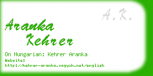 aranka kehrer business card